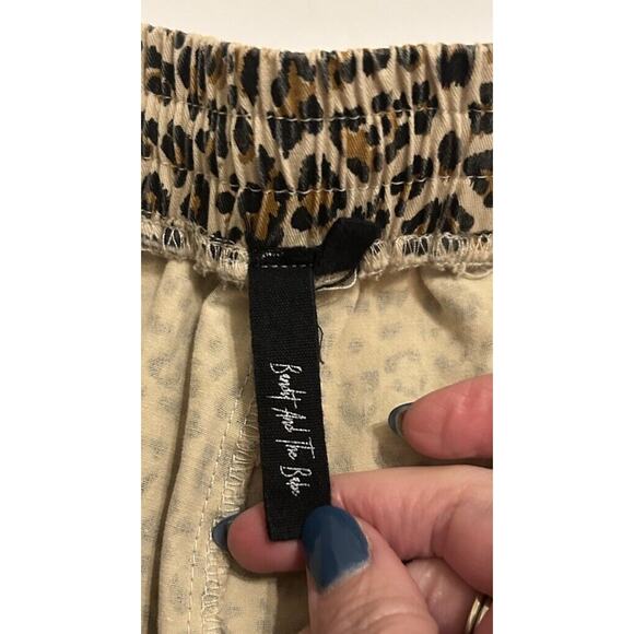 Bandit And The Babe Medium Leopard Joggers Zipper Accents 100% Cotton Drawstring - Picture 4 of 12